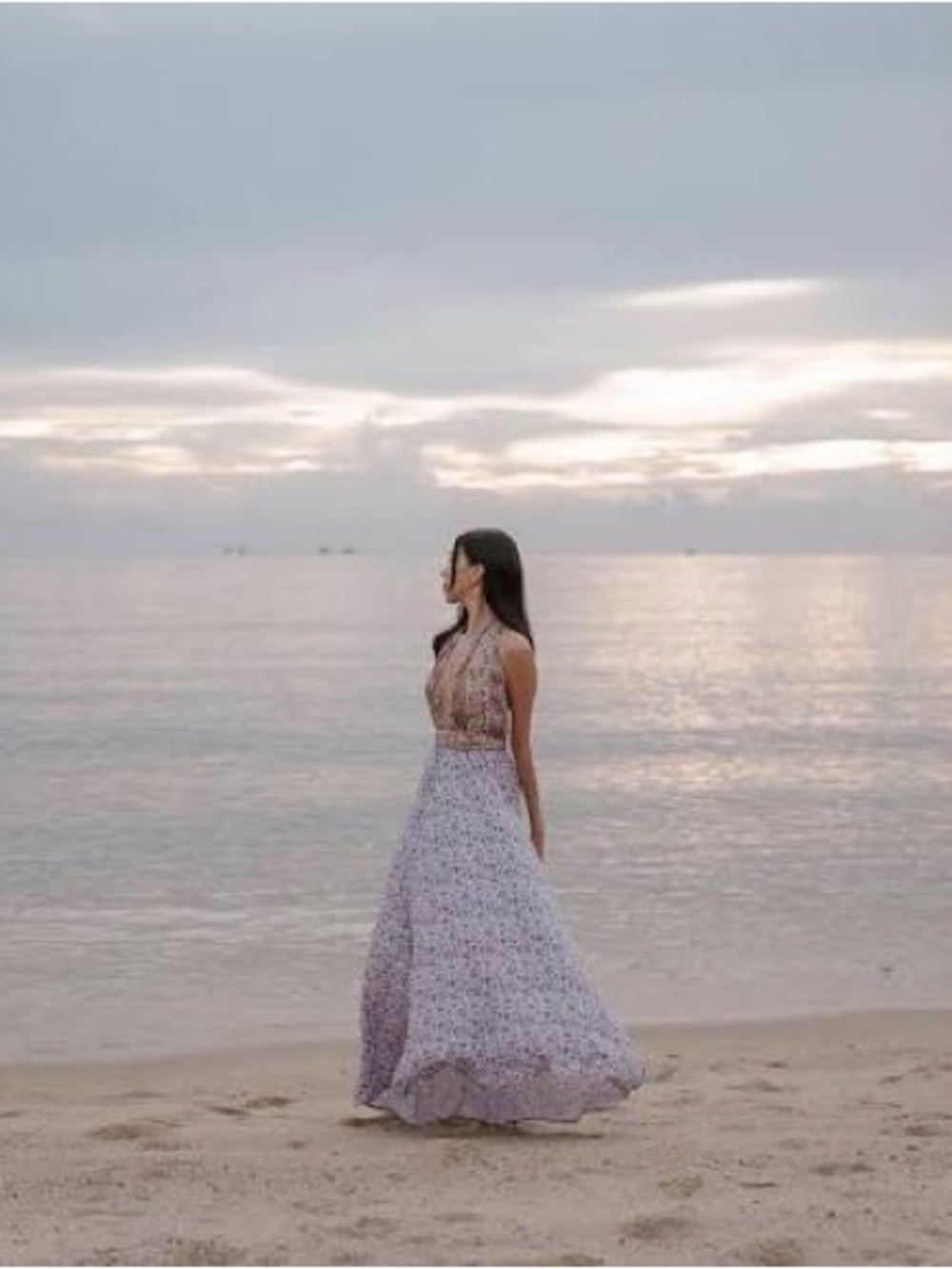 Spell Sienna Halter Lavender Floral Halter Maxi Dress